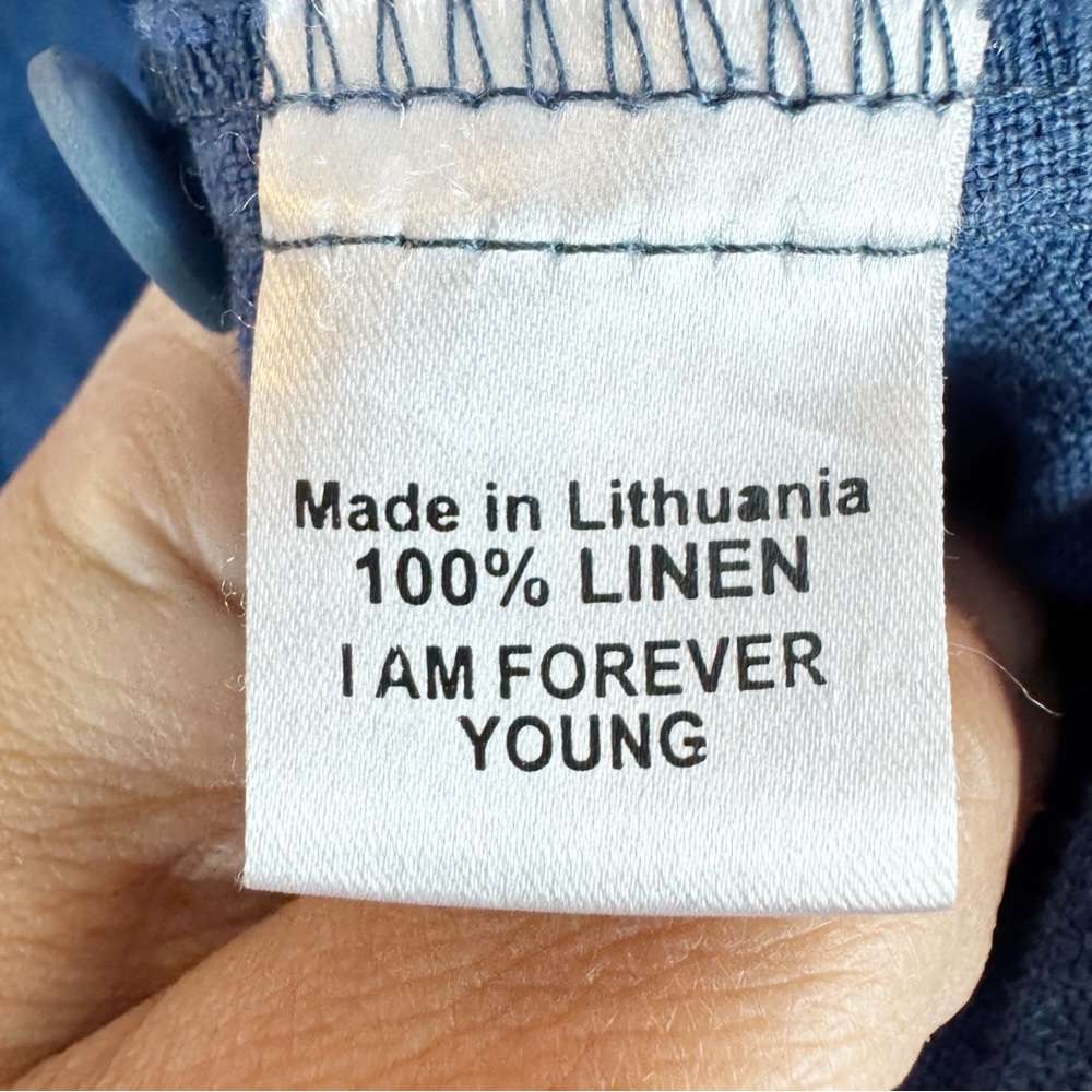 Flax | Blue 100% Linen Lightweight Jacket, S - Picture 5 of 8